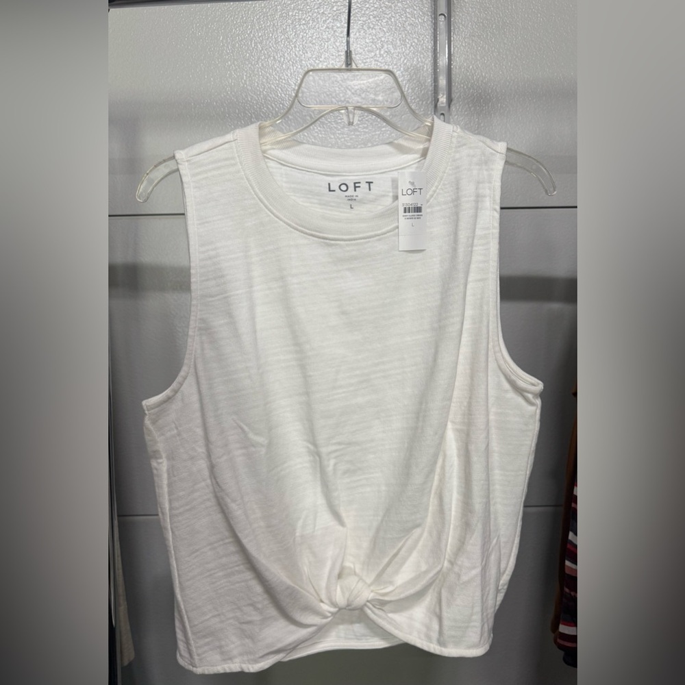 LOFT Women's White Sleeveless Top